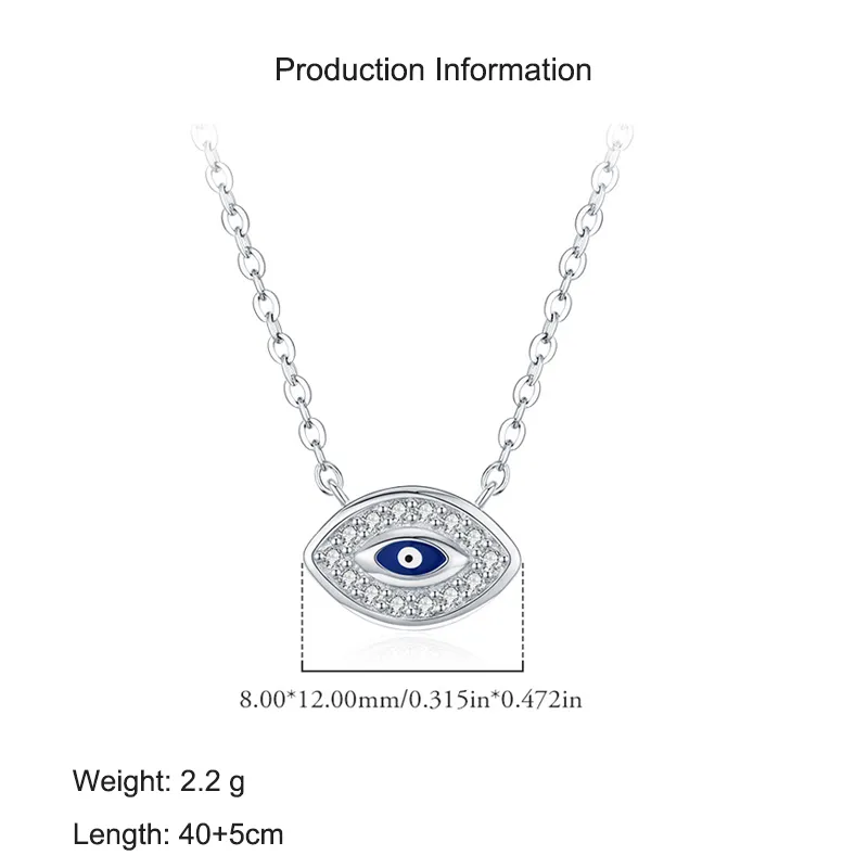 925 Sterling Silver Zirconia Eye Statement Necklace 80200392 - image2