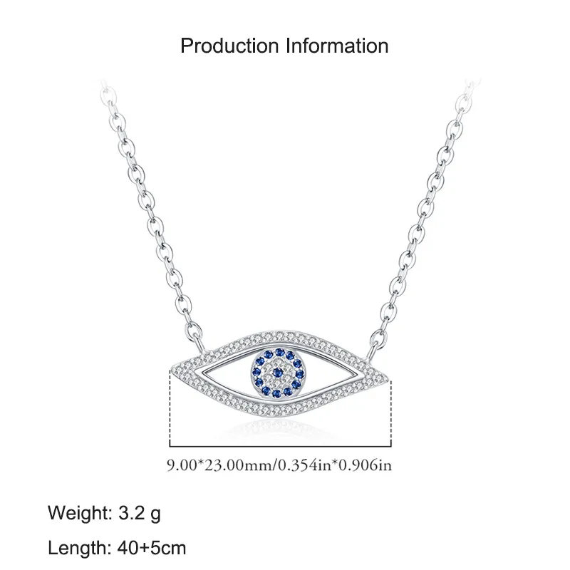 925 Sterling Silver Zirconia Eyes Necklace 80200395 - image2