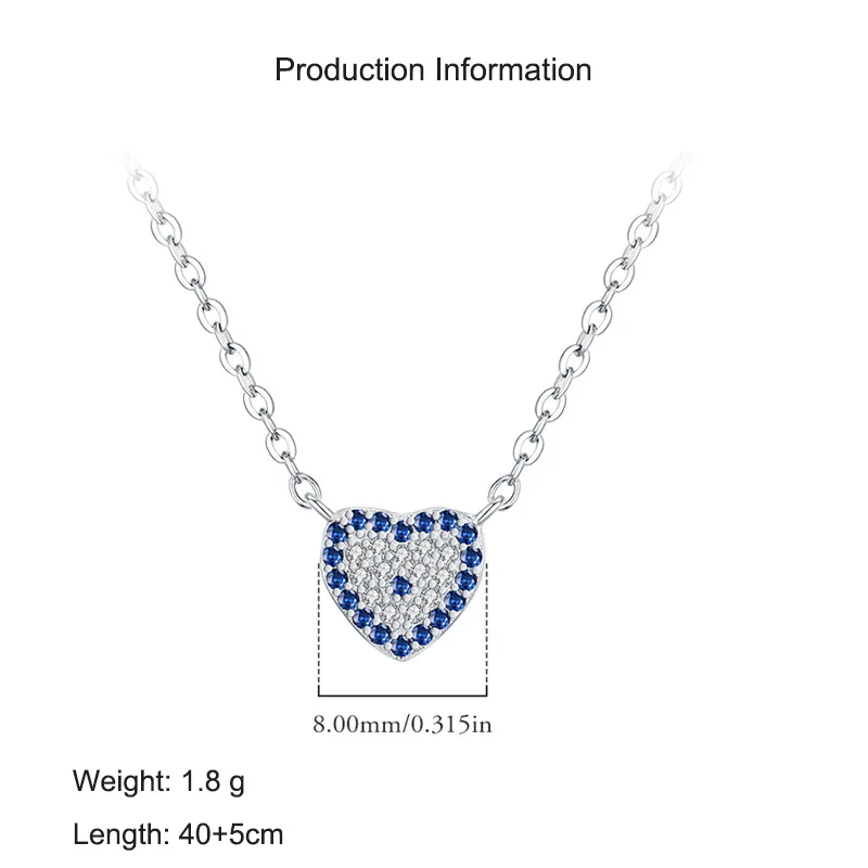 925 Sterling Silver Unique Zirconia Heart Necklace 80200396 - image2