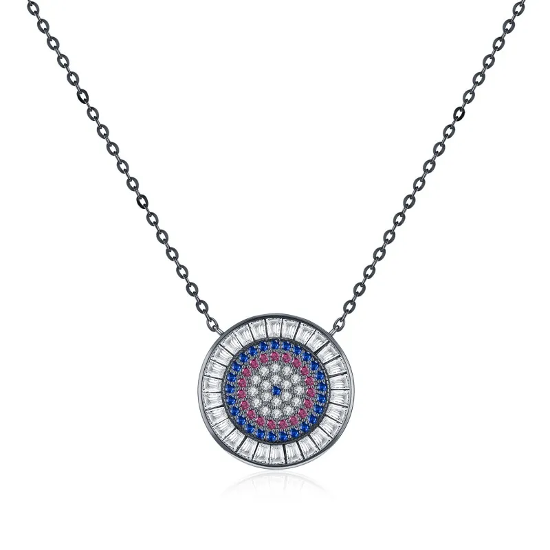 925 Sterling Silver Vintage Zirconia Statement Necklace 80200397