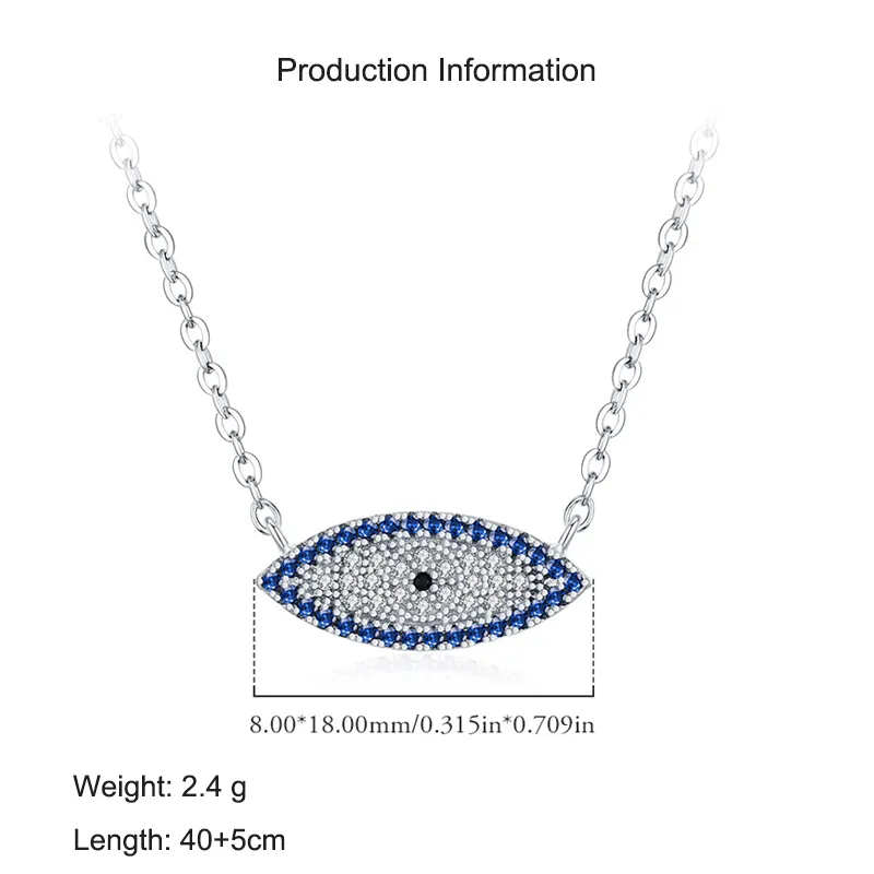 925 Sterling Silver Zirconia Eye Statement Necklace 80200398 - image2