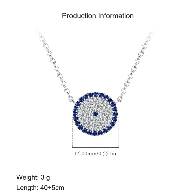 925 Sterling Silver Zirconia Round Statement Necklace 80200400 - image2