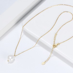 925 Sterling Silver Baroque Fresh Water Pearl Necklace 80200412