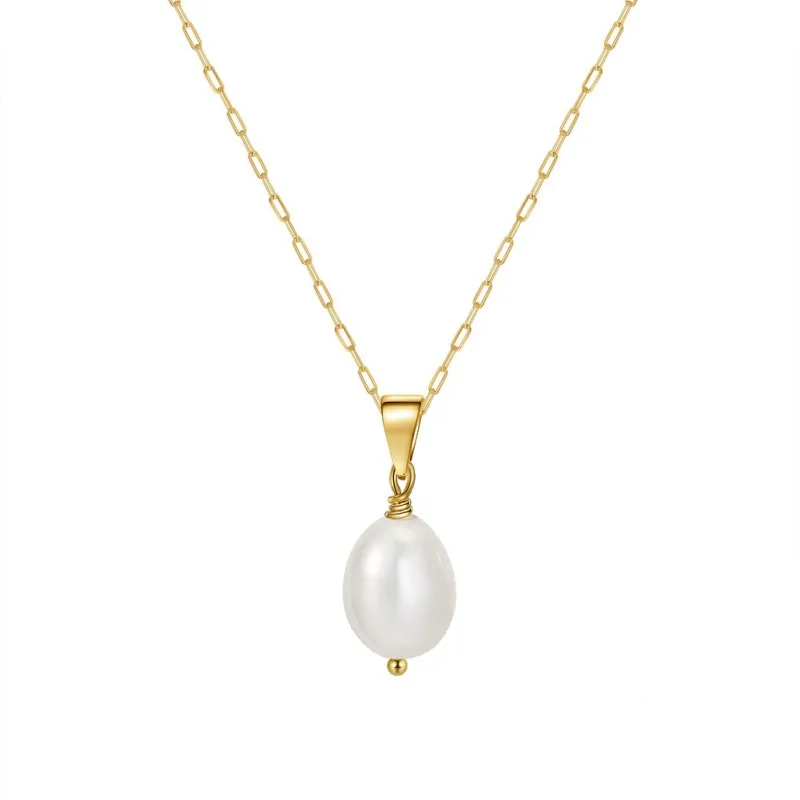 925 Sterling Silver Baroque Fresh Water Pearl Necklace 80200413
