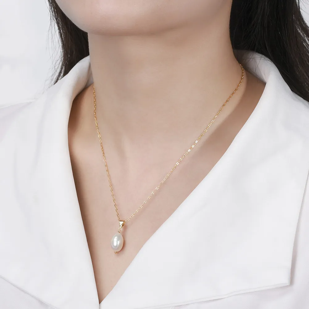 925 Sterling Silver Baroque Fresh Water Pearl Necklace 80200413 - image1
