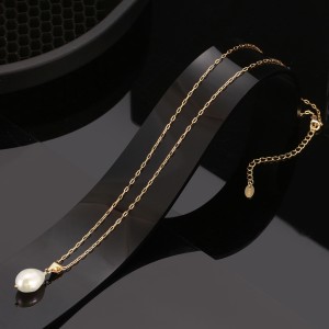 925 Sterling Silver Baroque Fresh Water Pearl Necklace 80200413