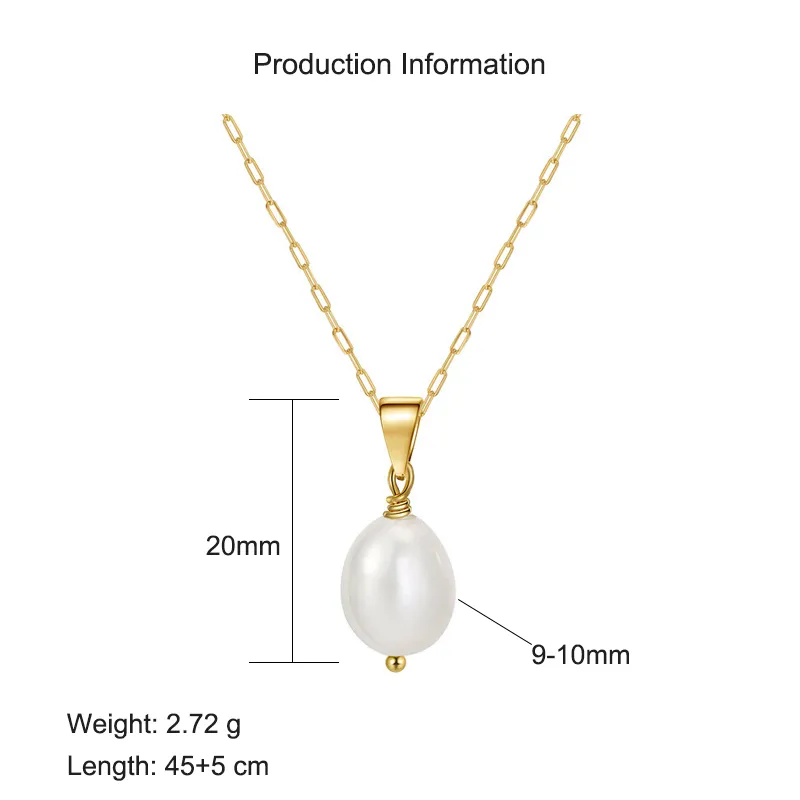 925 Sterling Silver Baroque Fresh Water Pearl Necklace 80200413 - image2