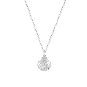 925 Sterling Silver Fresh Water Pearl Shell Necklace 80200414