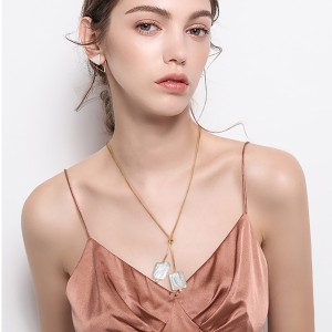 S925 Baroque Fresh Water Pearl Pendant Necklace 80200417
