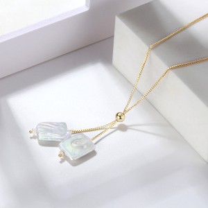 S925 Baroque Fresh Water Pearl Pendant Necklace 80200417
