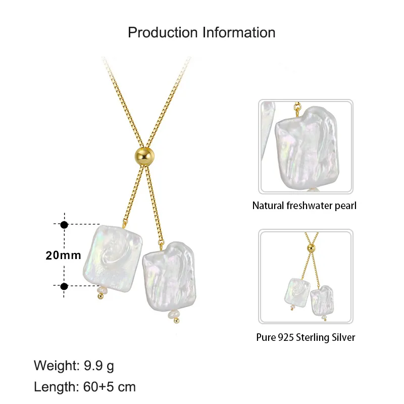 S925 Baroque Fresh Water Pearl Pendant Necklace 80200417 - image2