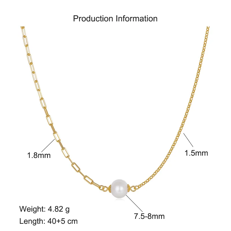S925 Linked Chain Fresh Water Pearl Necklace 80200422 - image2