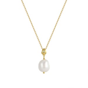 925 Sterling Silver Fresh Water Pearl Baroque Necklace 80200424