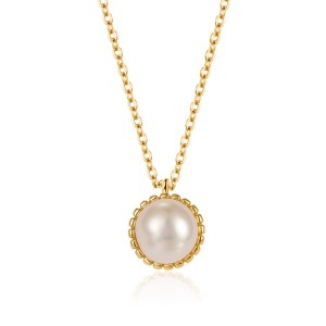 925 Sterling Silver Baroque Fresh Water Pearl Pendant Necklace 80200434