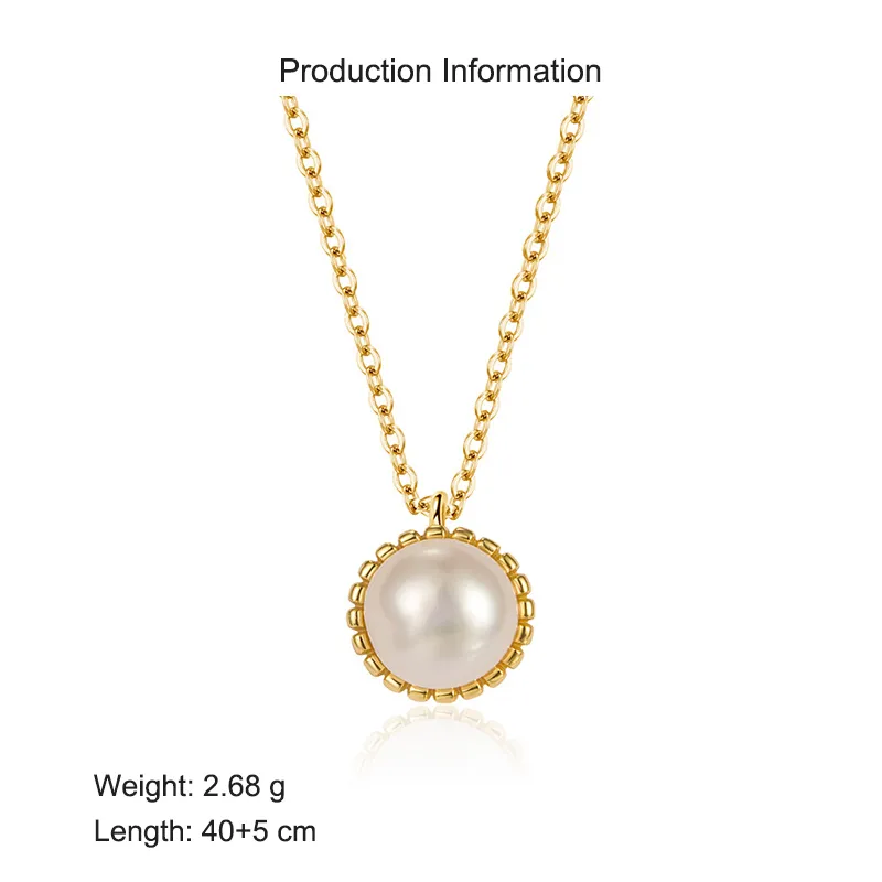 925 Sterling Silver Baroque Fresh Water Pearl Pendant Necklace 80200434 - image2