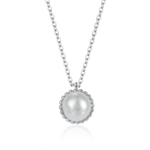 925 Sterling Silver Baroque Fresh Water Pearl Pendant Necklace 80200434