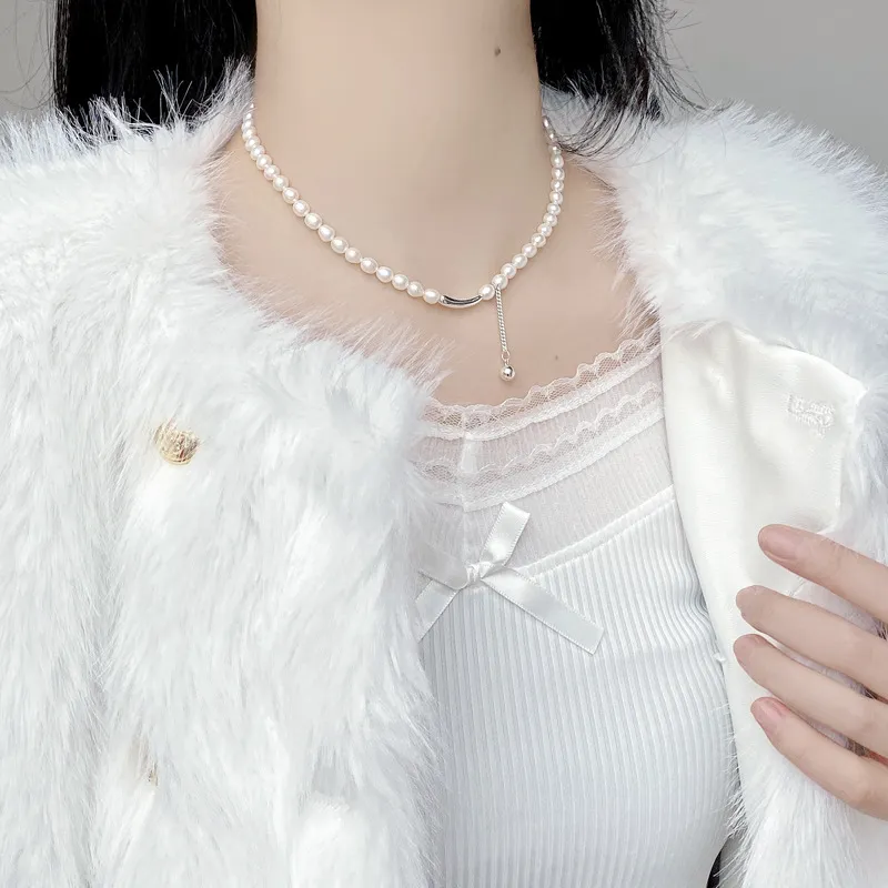 925 Sterling Silver Fresh Water Pearl Choker Necklace 80200437 - image1