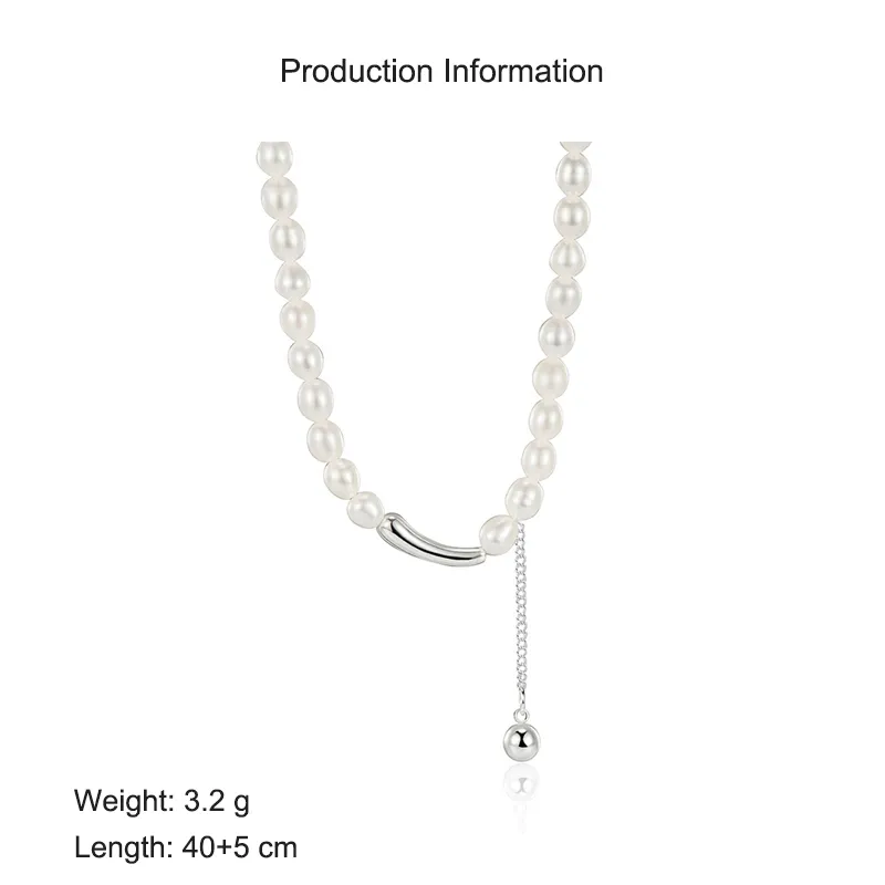925 Sterling Silver Fresh Water Pearl Choker Necklace 80200437 - image2