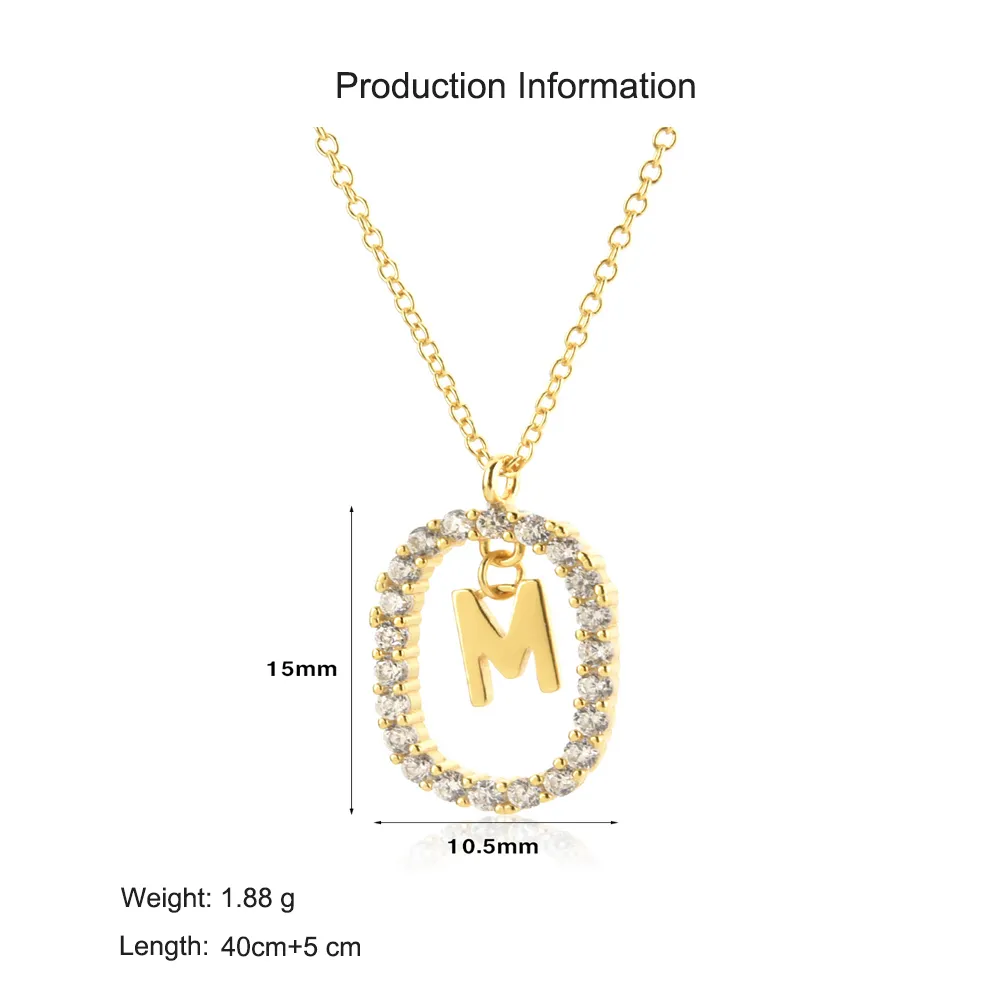 925 Sterling Silver Gold Tone Letter Pendant Necklace 80200443 - image2
