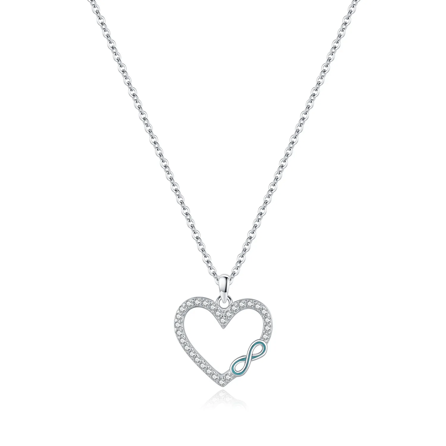 925 Sterling Silver Heart & Infinity Pendant Necklace 80200453 925 Sterling Silver Heart & Infinity Pendant Necklace 80200453