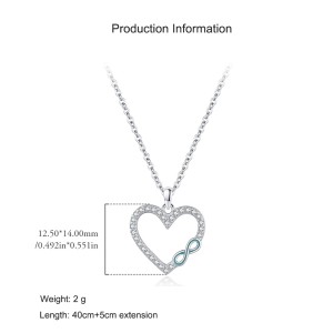 925 Sterling Silver Heart & Infinity Pendant Necklace 80200453 925 Sterling Silver Heart & Infinity Pendant Necklace 80200453
