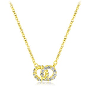 925 Sterling Silver Interlocking Circle Pendant Necklace 80200457