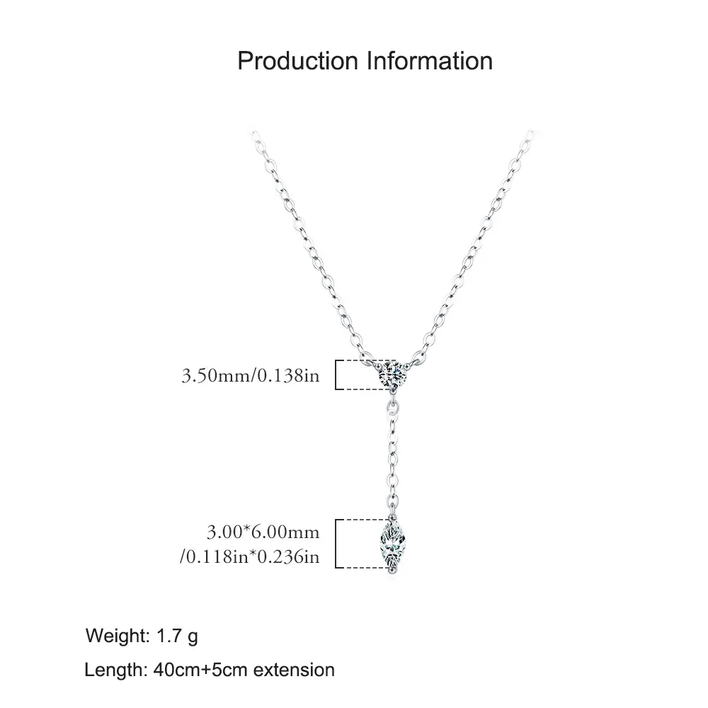 925 Sterling Silver Geometric Y-Shaped Necklace 80200458 - image2