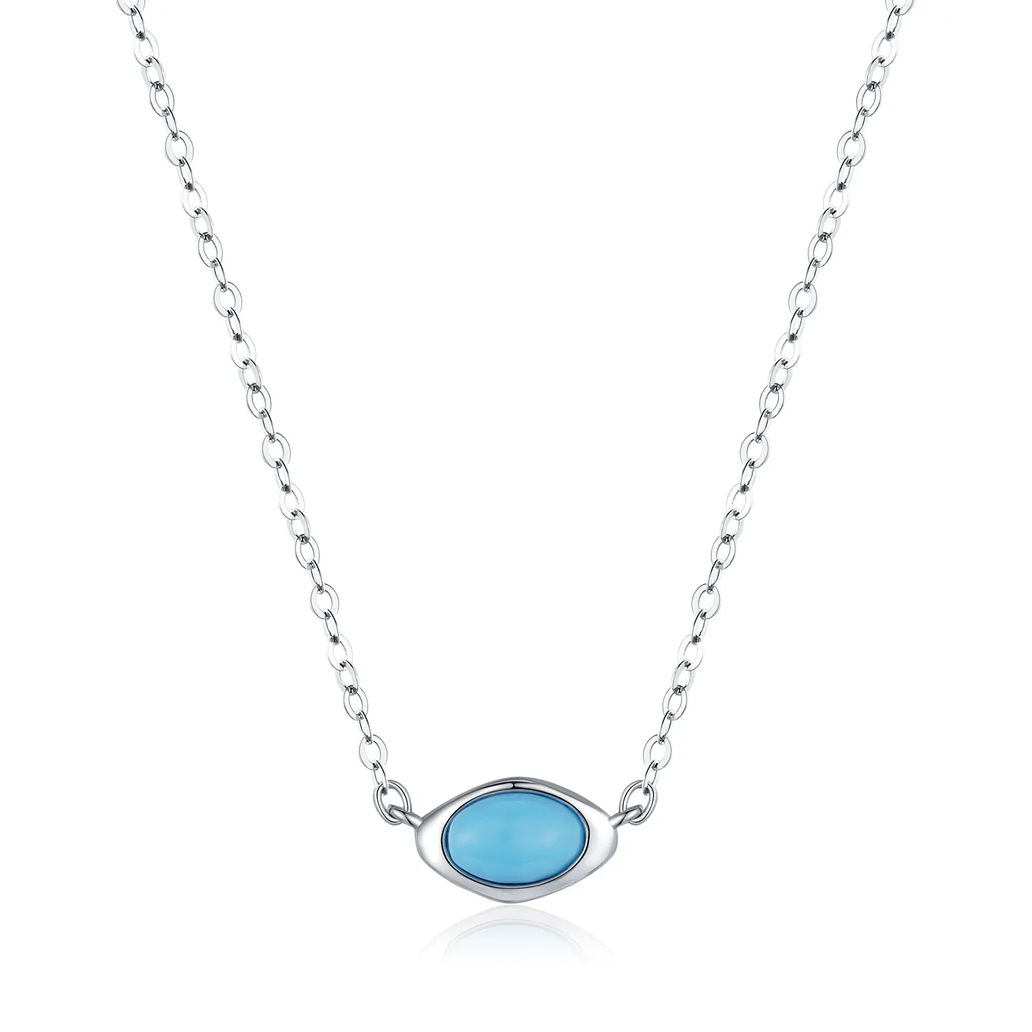 925 Sterling Silver Turquoise Pendant Necklace 80200460