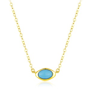 925 Sterling Silver Turquoise Pendant Necklace 80200460