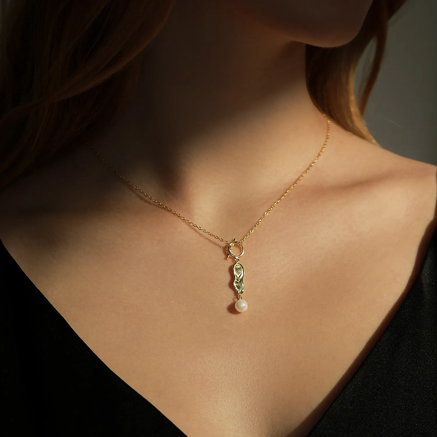 925 Sterling Silver French Style Pearl Necklace 80200462 - image1