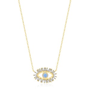 925 Sterling Silver Blue Evil Eye Necklace 80200465