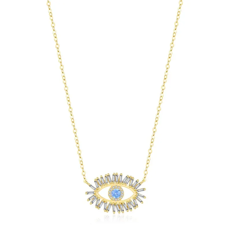 925 Sterling Silver Blue Evil Eye Necklace 80200465