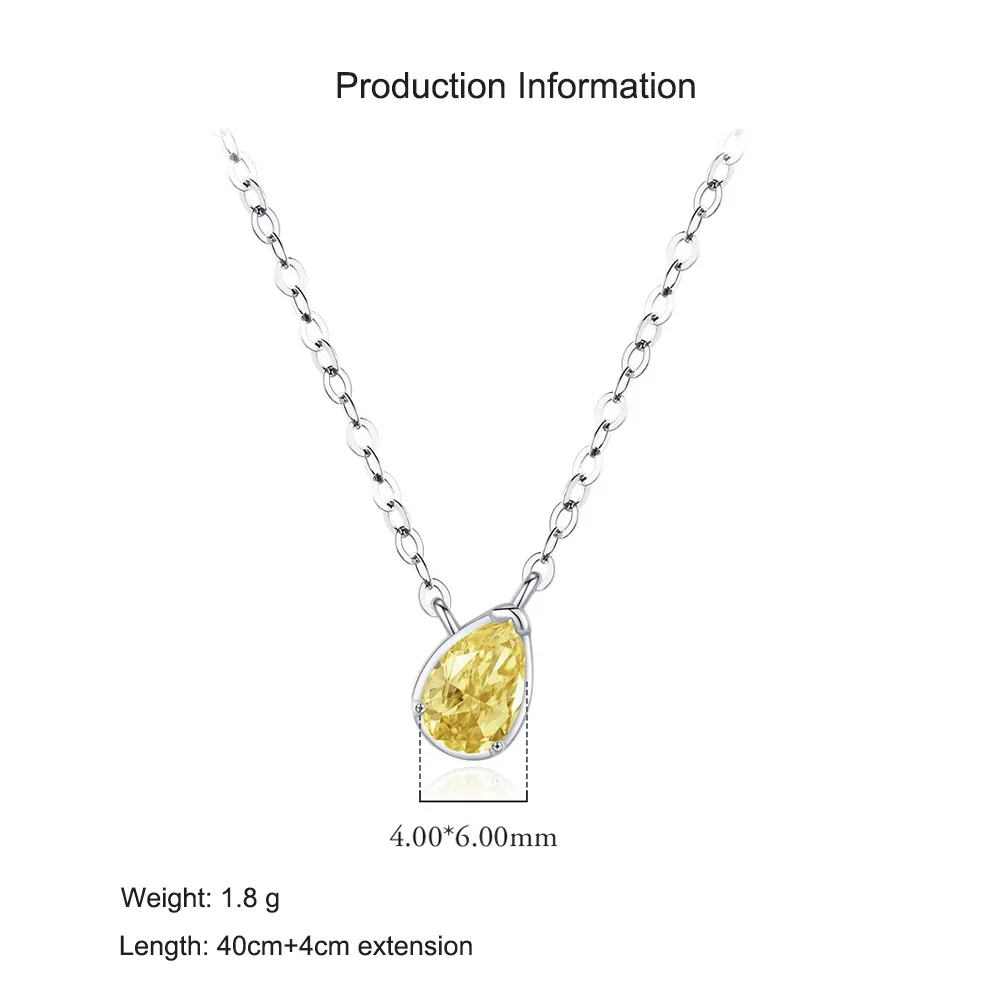 925 Sterling Silver Teardrop Pendant Necklace 80200467 - image2