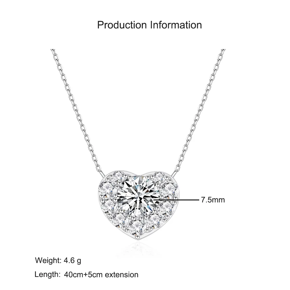 925 Sterling Silver Sparkle CZ Heart Necklace 80200479 - image2
