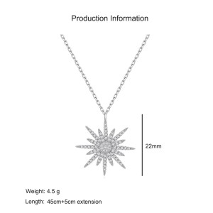 925 Sterling Silver Zircon Starlight Pendant Necklace 80200493