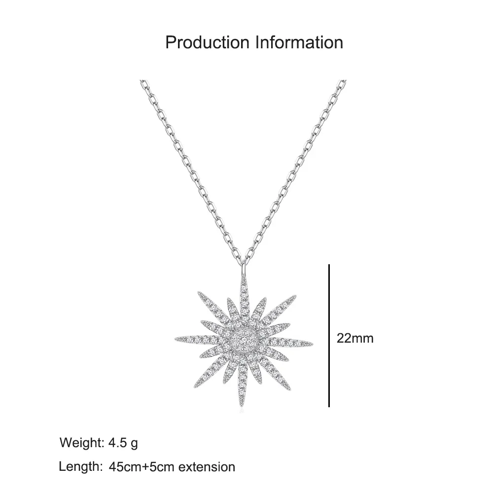 925 Sterling Silver Zircon Starlight Pendant Necklace 80200493 - image2