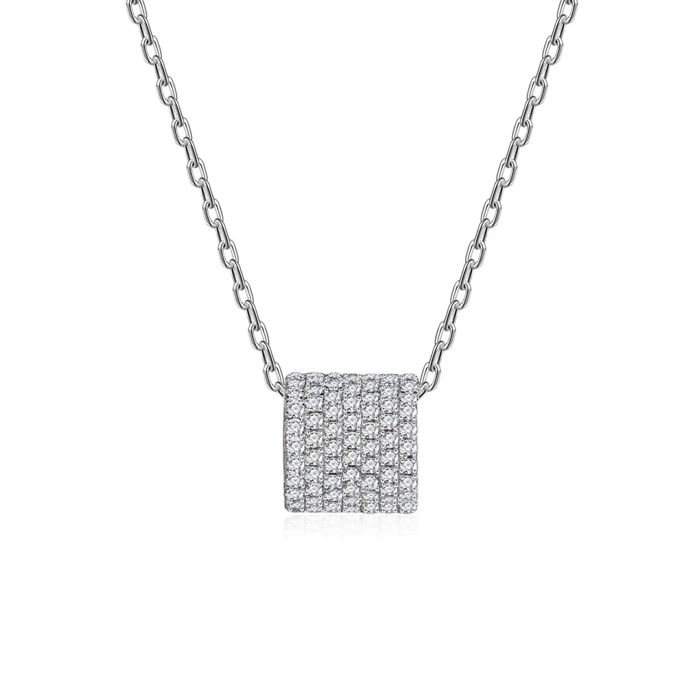 925 Sterling Silver Cylinder Pendant Necklace 80200496