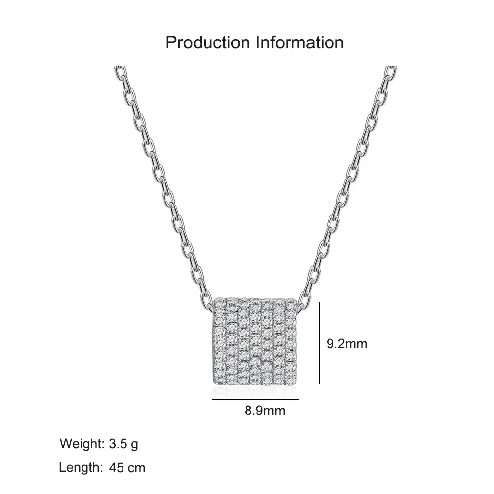 925 Sterling Silver Cylinder Pendant Necklace 80200496 - image2
