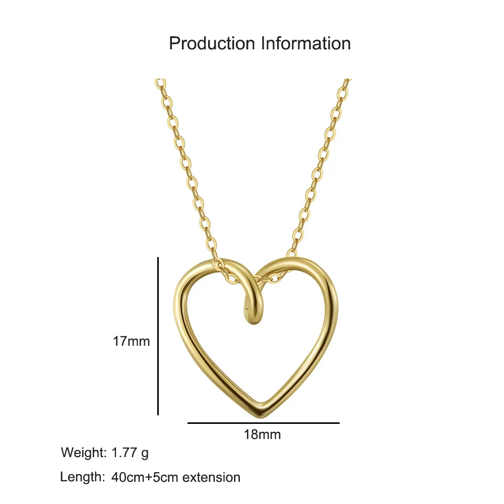 925 Sterling Silver Minimalist Heart Choker Necklace 80200508 - image2