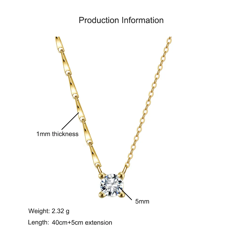 925 Sterling Silver Sunflower Link Zircon Necklace 80200511 - image2