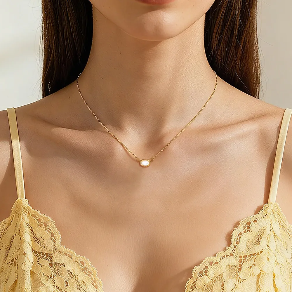 925 Sterling Silver Layered Shell Heart Pendant Necklace 80200517 - image1