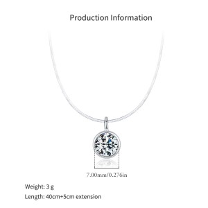 925 Sterling Silver Bezel Solitaire Bubble Zirconia Snake Chain Necklace 80200523 925 Sterling Silver Bezel Solitaire Bubble Zirconia Snake Chain Necklace 80200523