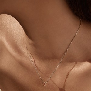 925 Sterling Silver Morganite Pink Rose Cut Necklace 80200525