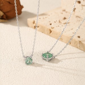 925 Sterling Silver Paraiba Color Rose Cut Necklace 80200526 925 Sterling Silver Paraiba Color Rose Cut Necklace 80200526