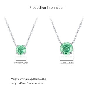 925 Sterling Silver Paraiba Color Rose Cut Necklace 80200526 925 Sterling Silver Paraiba Color Rose Cut Necklace 80200526