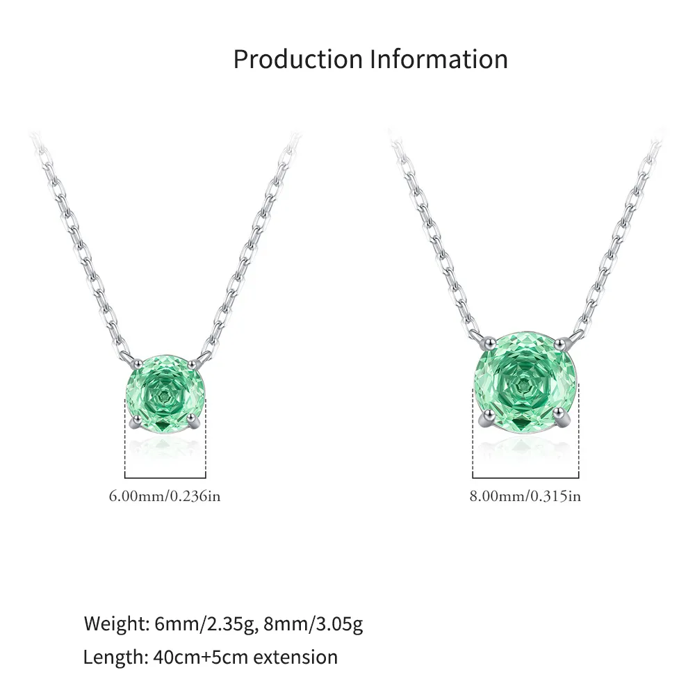 925 Sterling Silver Paraiba Color Rose Cut Necklace 80200526 - image2