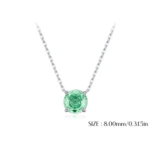 925 Sterling Silver Paraiba Color Rose Cut Necklace 80200526 925 Sterling Silver Paraiba Color Rose Cut Necklace 80200526