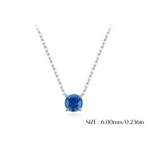 925 Sterling Silver Royal Blue Rose Cut Necklace 80200527