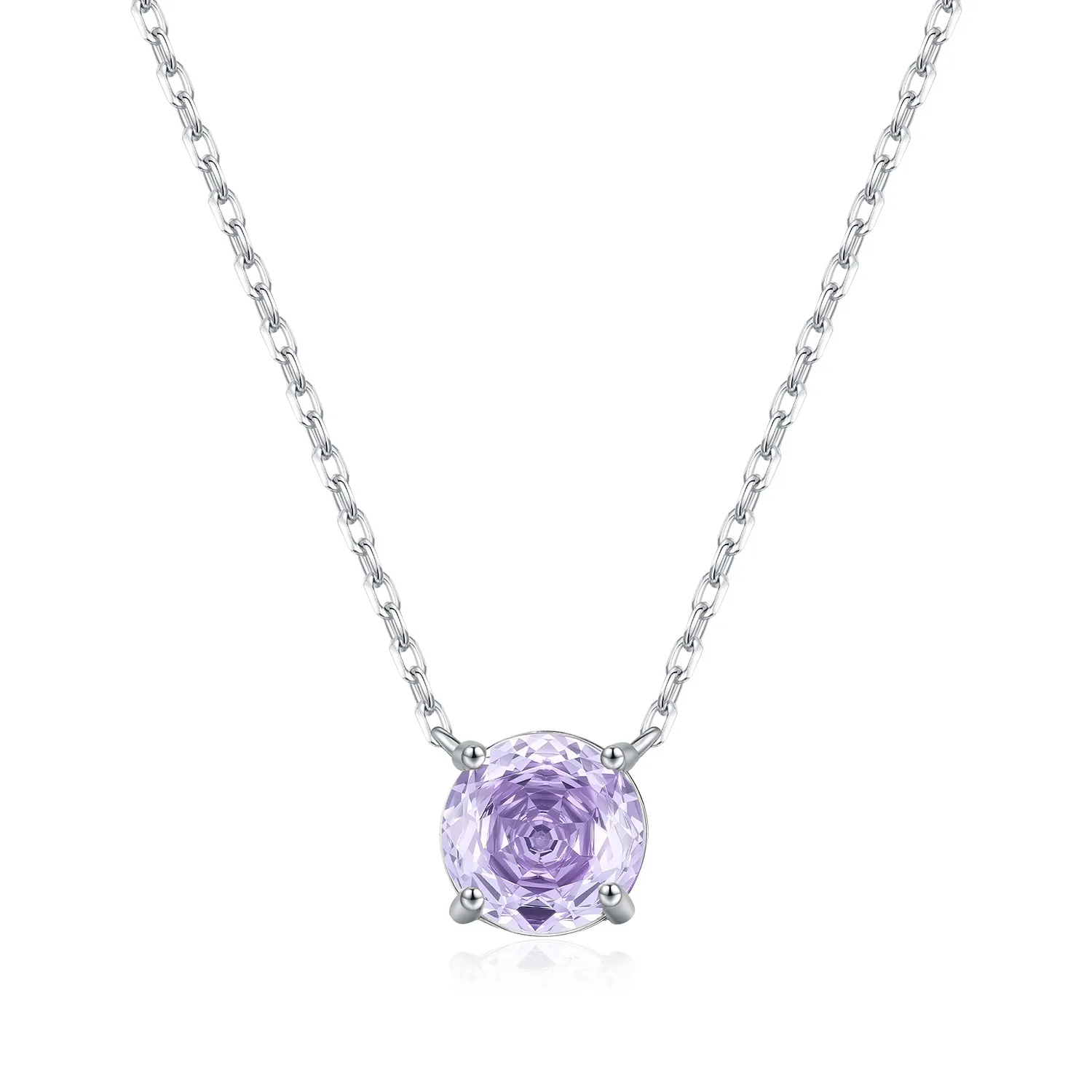 925 Sterling Silver Lavender Rose Cut Necklace 80200530