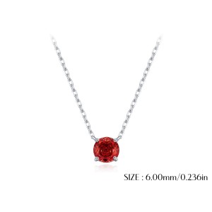 925 Sterling Silver 8mm Rose Cut Garnet Necklace 80200534
